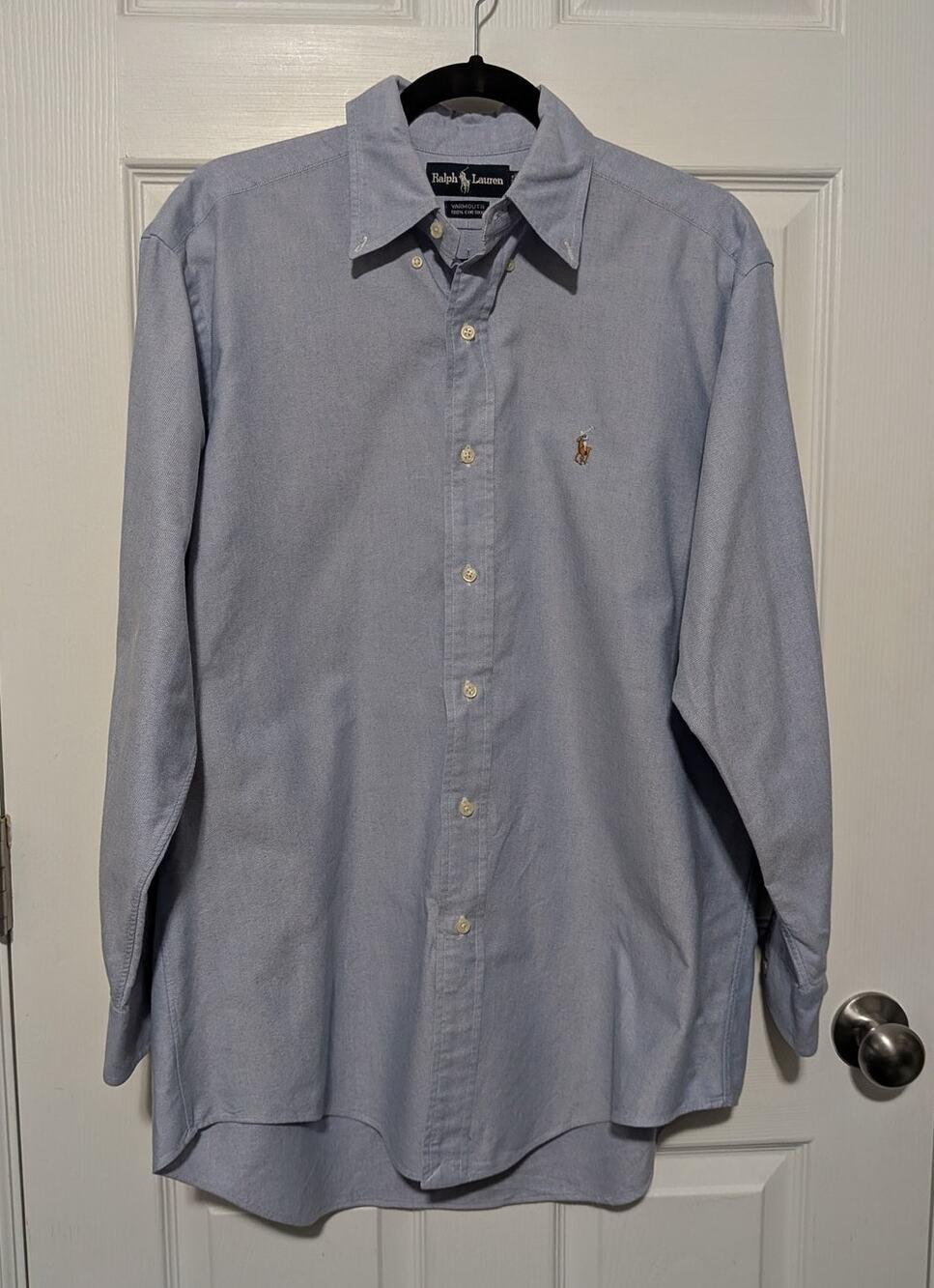 Polo Ralph Lauren Yarmouth Shirt Mens 15.5 32 Light Blue Cotton Button Down